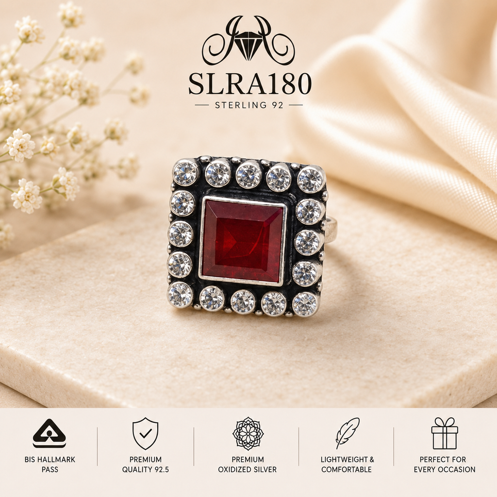 SLRA180 oxidized sterling silver ring front view