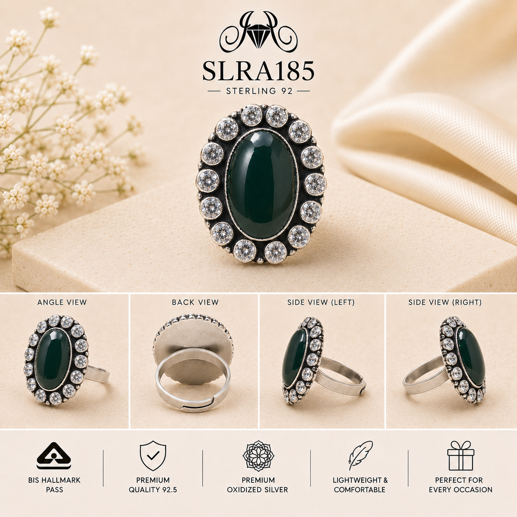 SLRA185 oxidized sterling silver ring multiple angle views