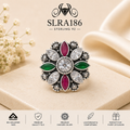 SLRA186 oxidized sterling silver ring front view