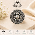 SLRA190 oxidized sterling silver ring front view