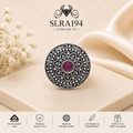 SLRA194 oxidized sterling silver ring front view