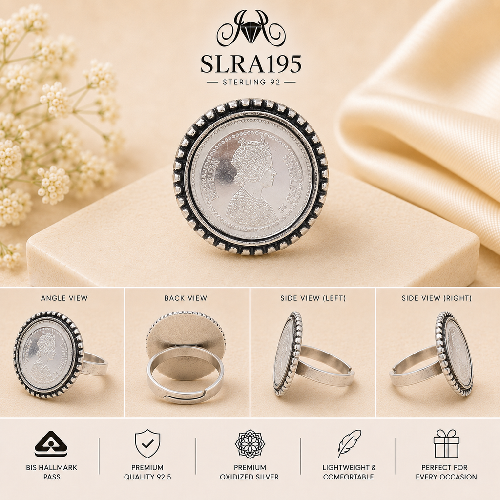 SLRA195 oxidized sterling silver ring multiple angle views