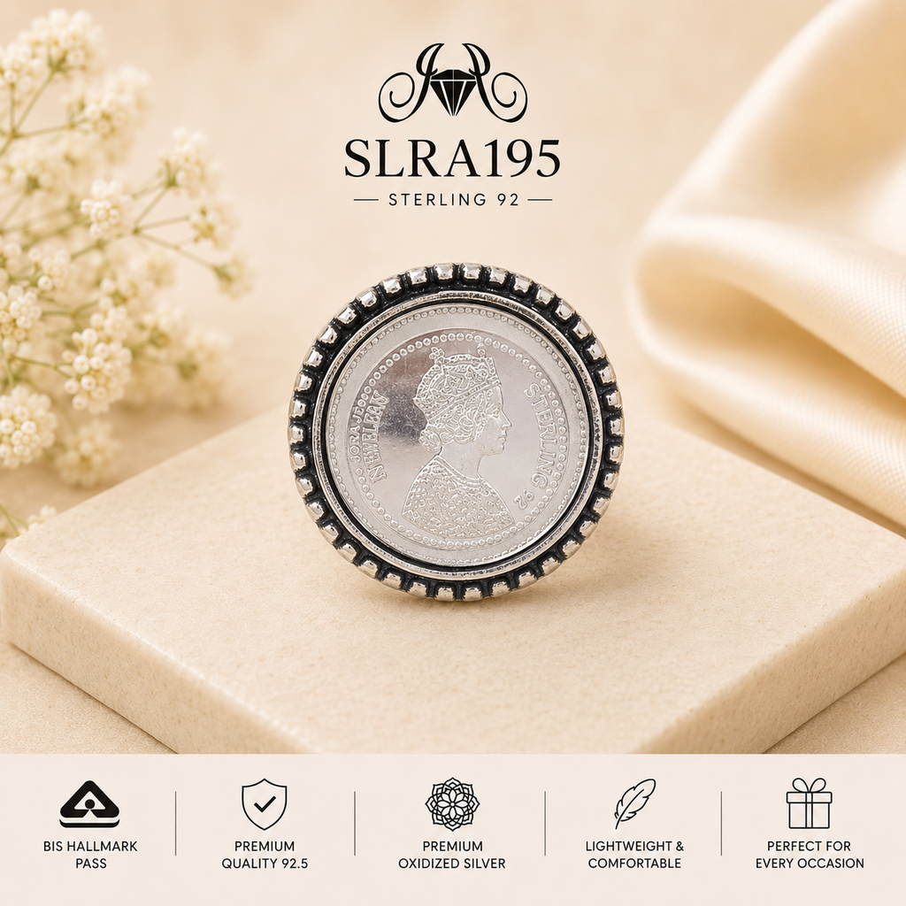 SLRA195 oxidized sterling silver ring front view