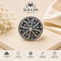SLRA209 oxidized sterling silver ring front view
