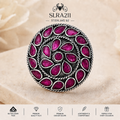 SLRA211 oxidized sterling silver ring front view