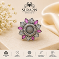 SLRA219 oxidized sterling silver ring front view