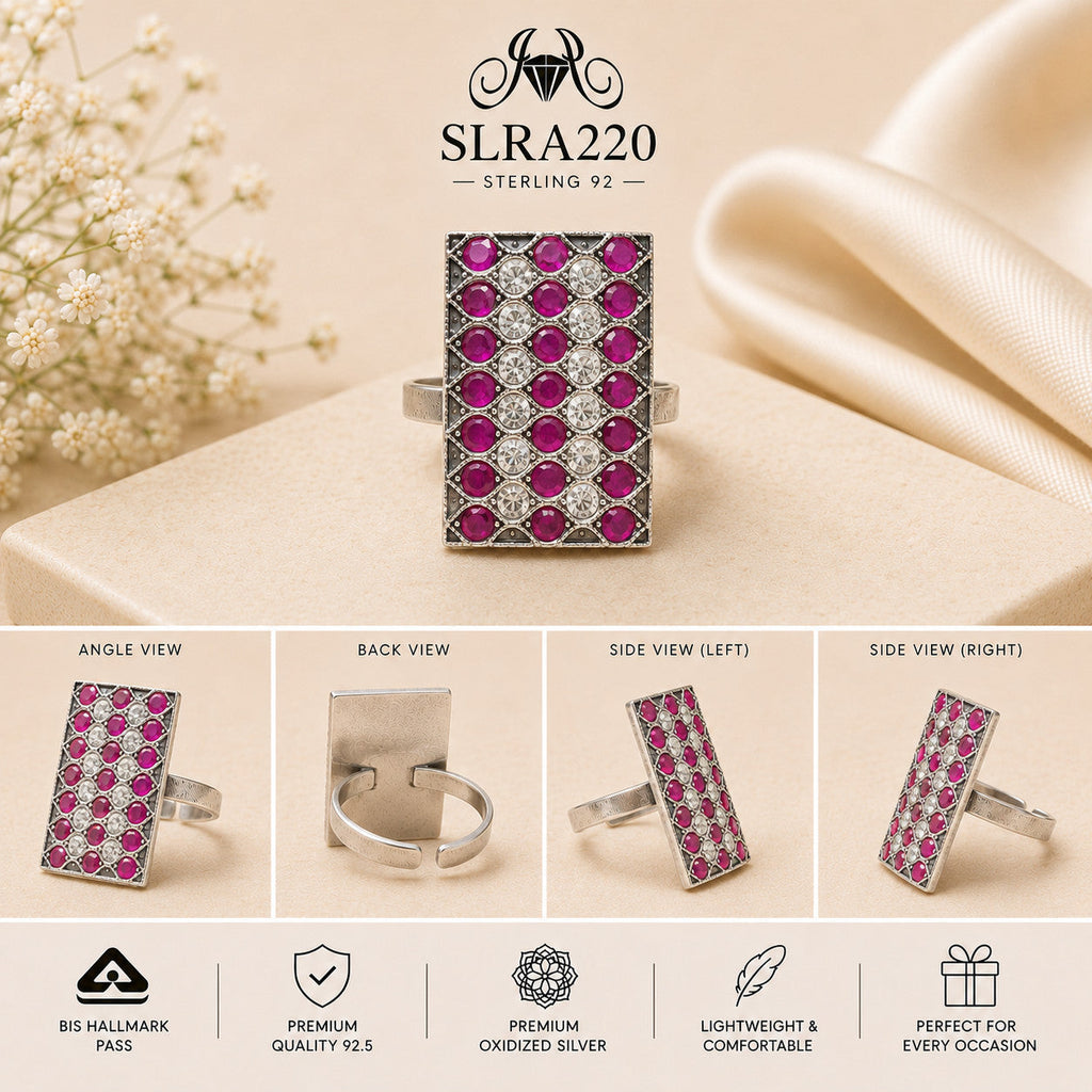 SLRA220 oxidized sterling silver ring multiple angle views