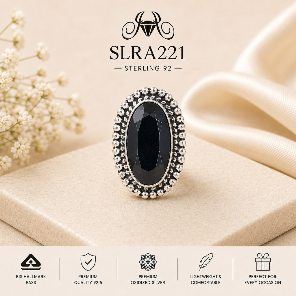 SLRA221 oxidized sterling silver ring front view