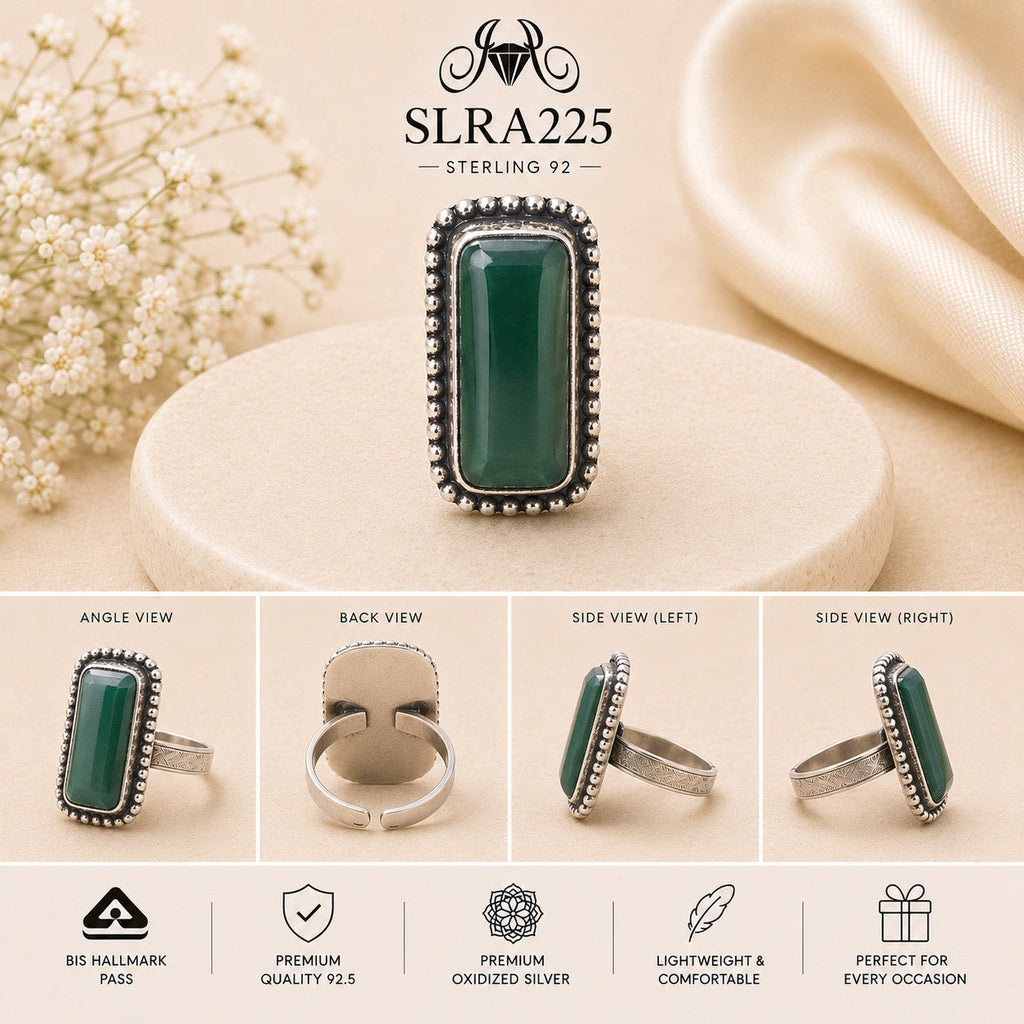 SLRA225 oxidized sterling silver ring multiple angle views