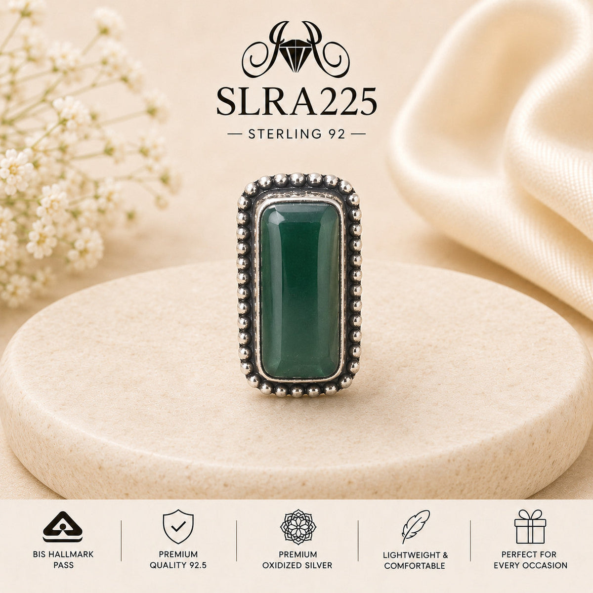 SLRA225 Oxidized Sterling Silver Statement Ring