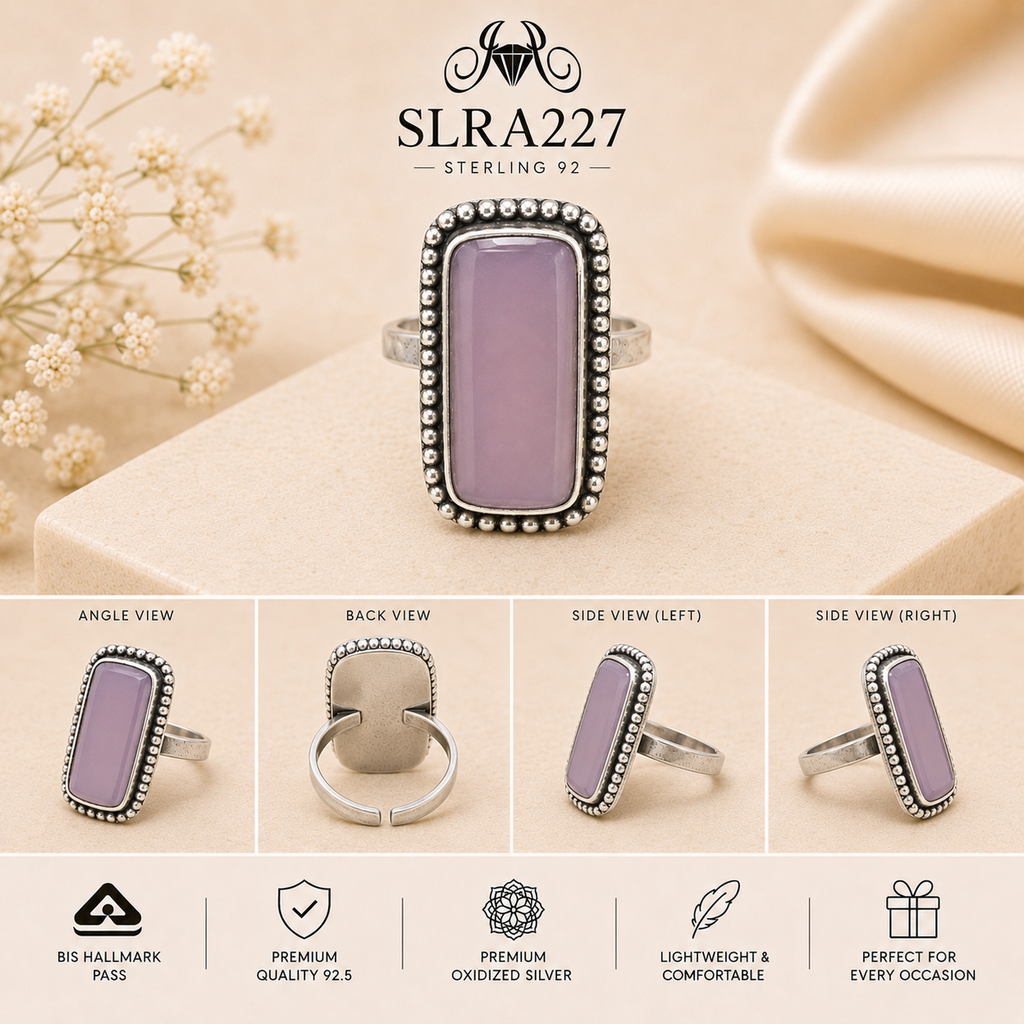 SLRA227 oxidized sterling silver ring multiple angle views