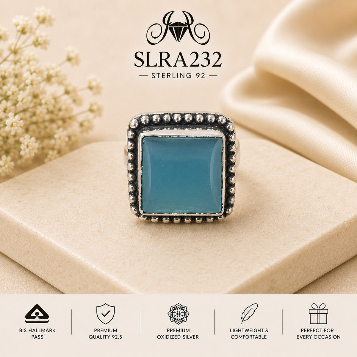 SLRA232 Oxidized Sterling Silver Statement Ring