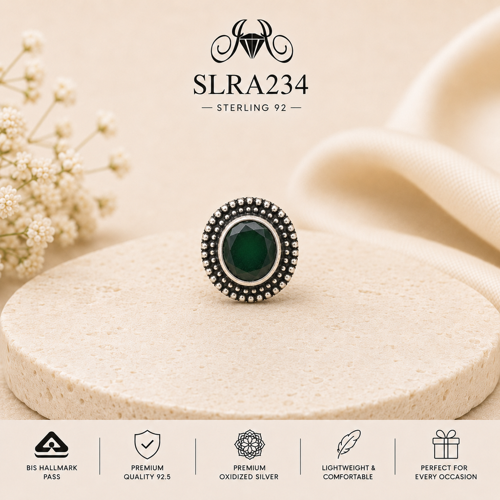 SLRA234 oxidized sterling silver ring front view