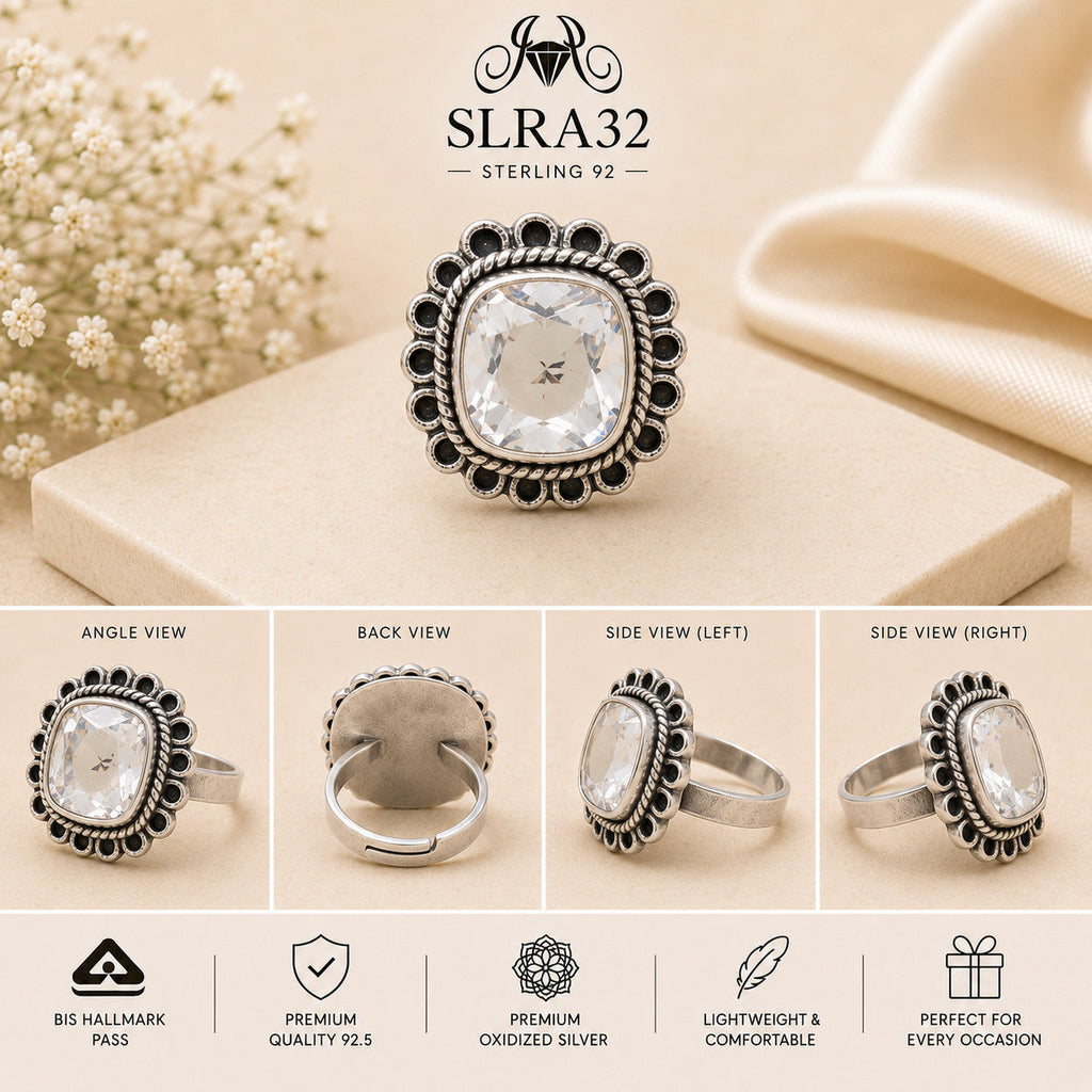 SLRA32 oxidized sterling silver ring multiple angle views