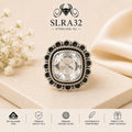 SLRA32 oxidized sterling silver ring front view