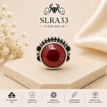 SLRA33 oxidized sterling silver ring front view