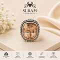 SLRA39 oxidized sterling silver ring front view