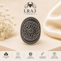 SLRA3 oxidized sterling silver ring front view