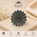 SLRA57 oxidized sterling silver ring front view