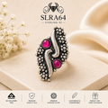 SLRA64 oxidized sterling silver ring front view
