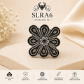 SLRA6 oxidized sterling silver floral ring front view