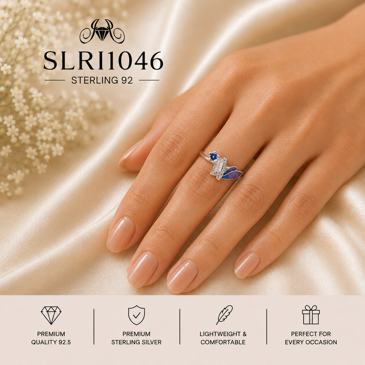 SLRI1046 Sterling Silver Ring wearing