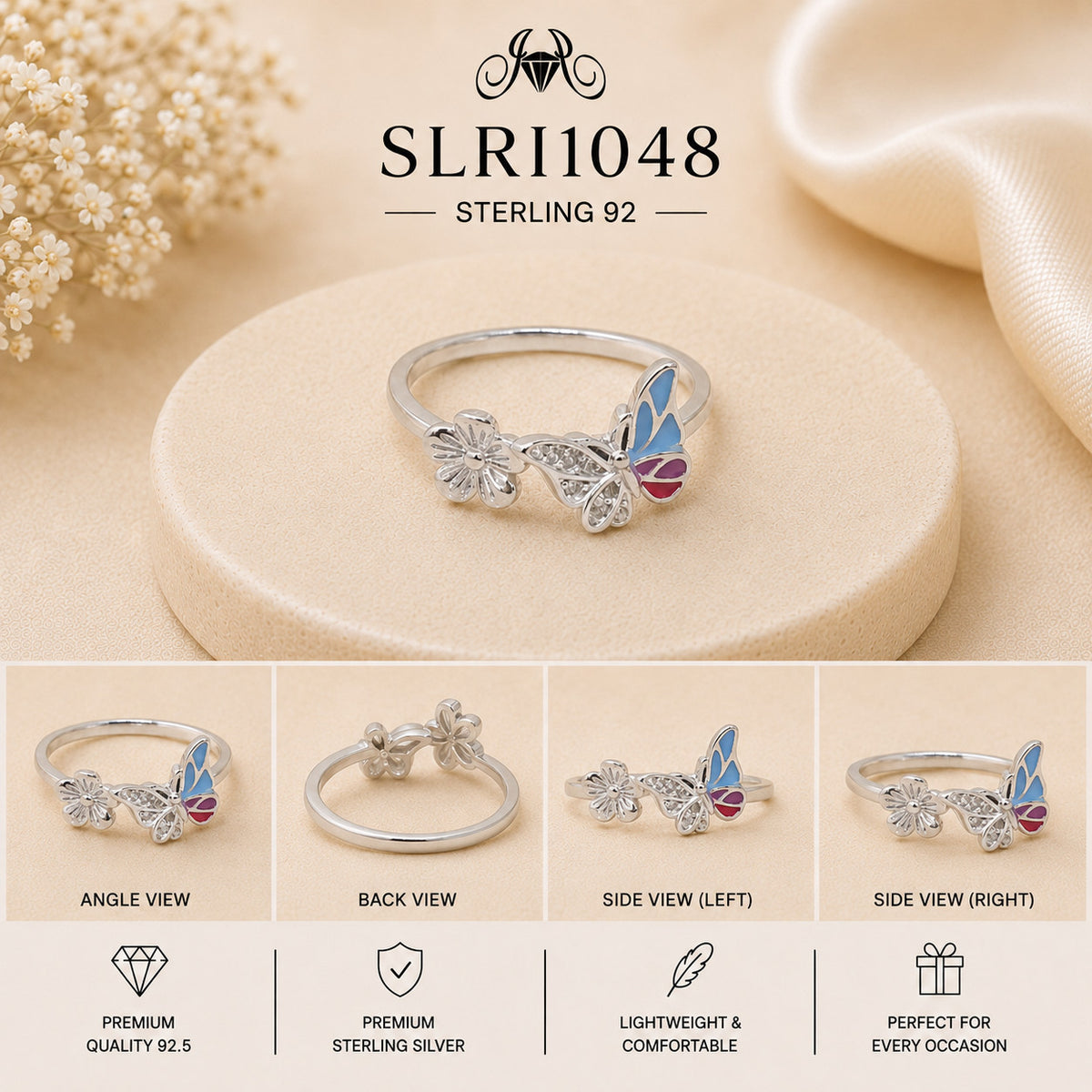 SLRI1048 Sterling Silver Ring collage