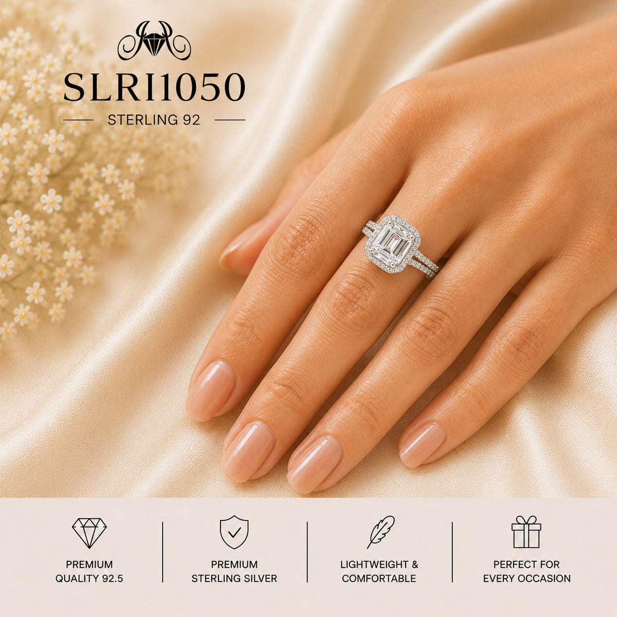 SLRI1050 Sterling Silver Ring wearing