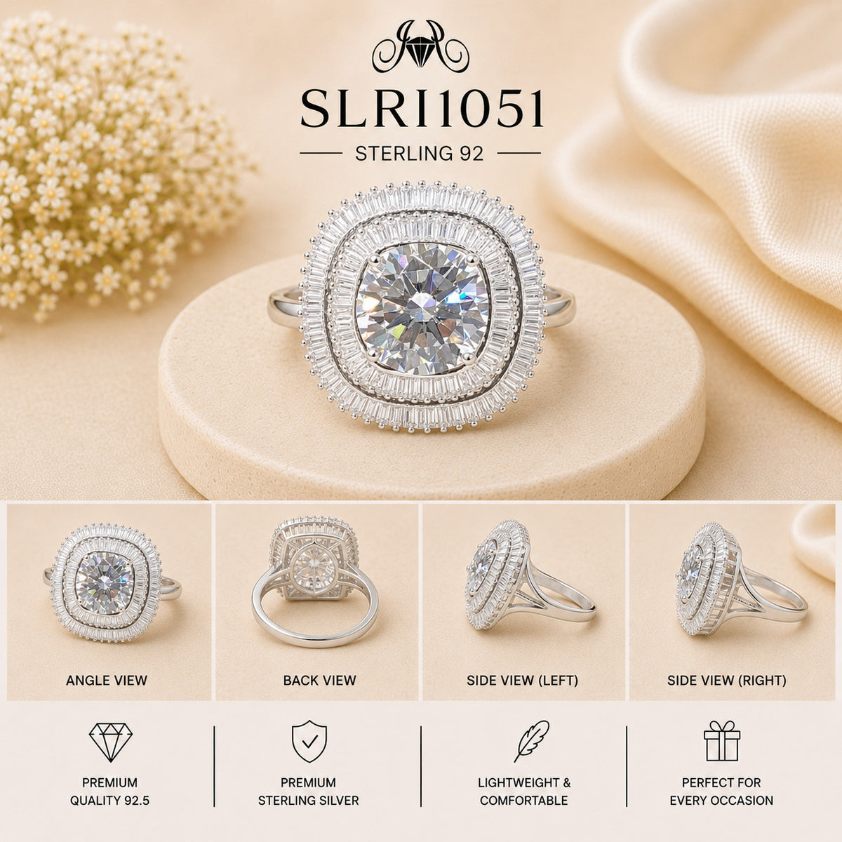 SLRI1051 Sterling Silver Ring collage