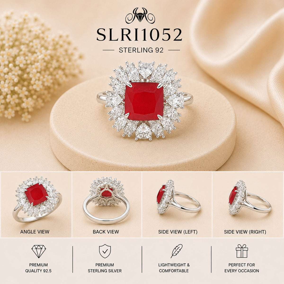 SLRI1052 Sterling Silver Ring collage