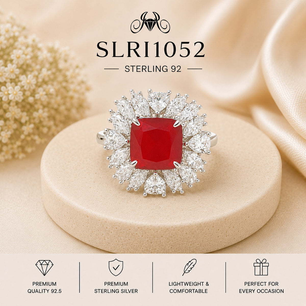SLRI1052 Sterling Silver Ring portrait