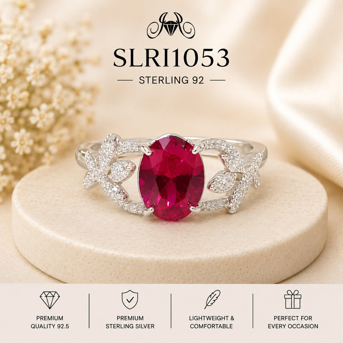 SLRI1053 Sterling Silver Ring portrait