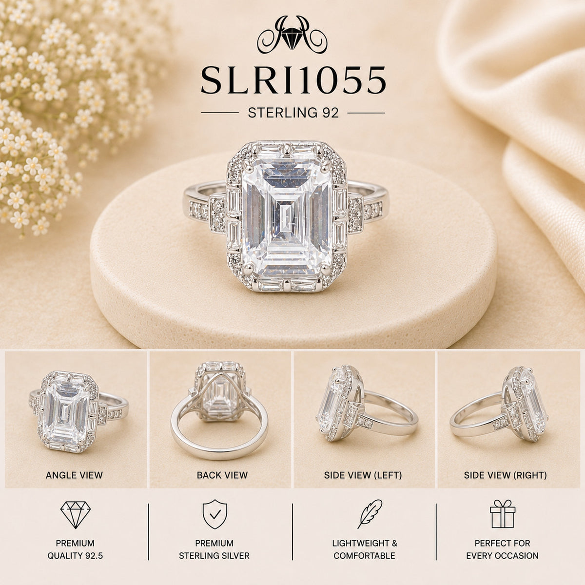 SLRI1055 Sterling Silver Ring collage