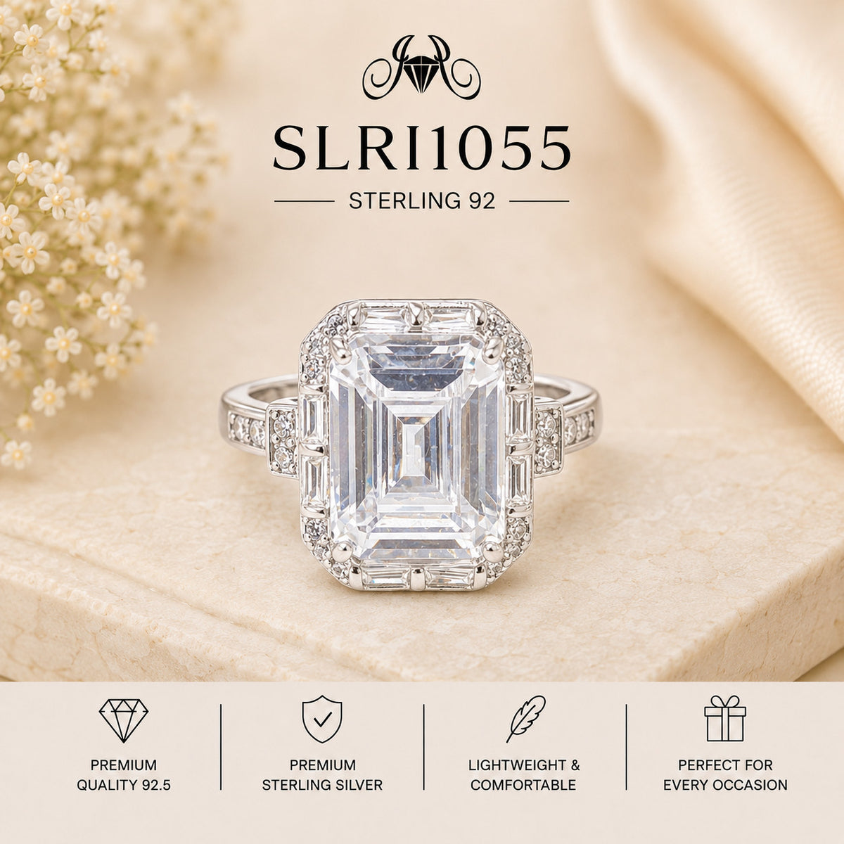 SLRI1055 Sterling Silver Ring portrait