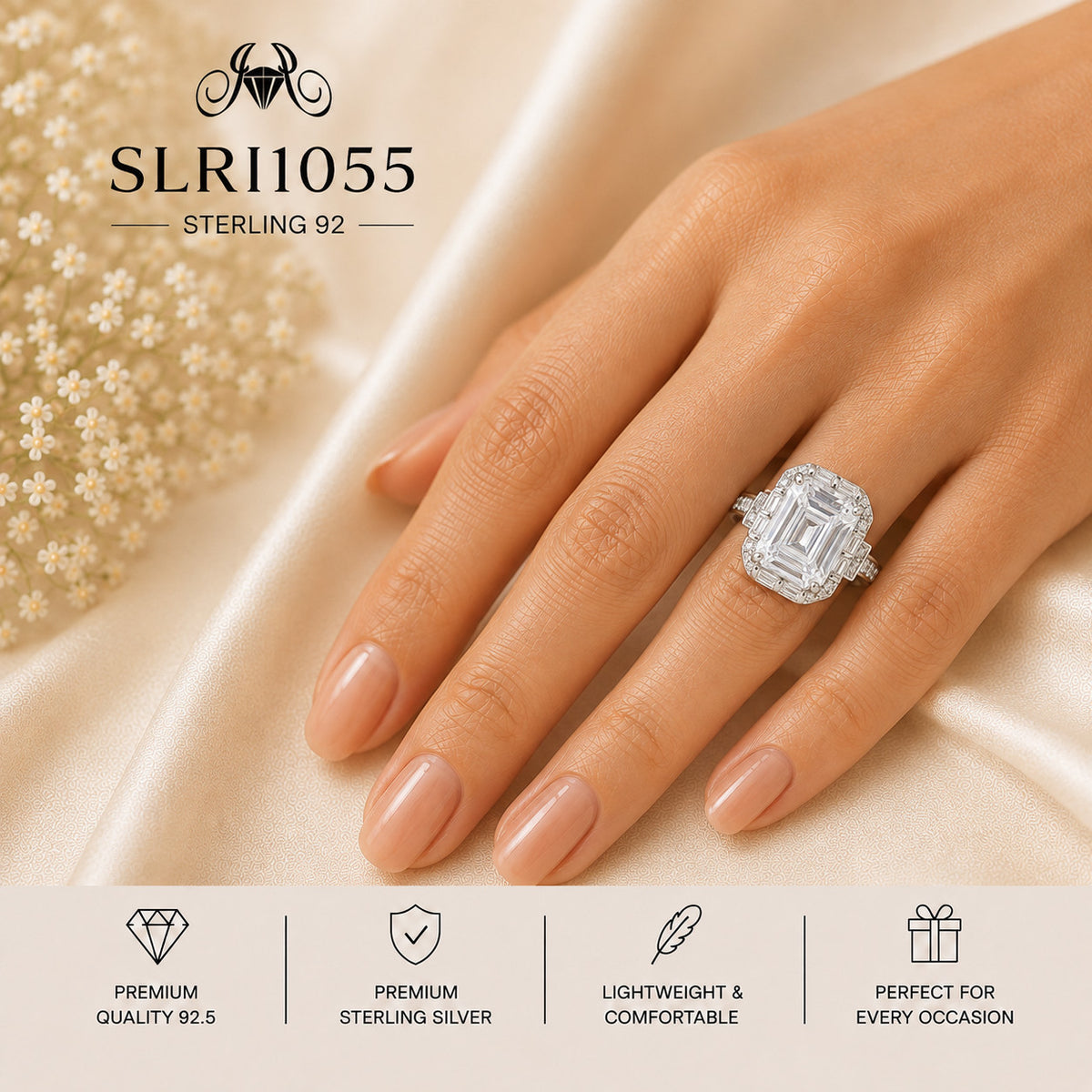 SLRI1055 Sterling Silver Ring wearing