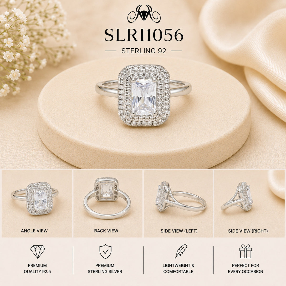 SLRI1056 Sterling Silver Ring collage