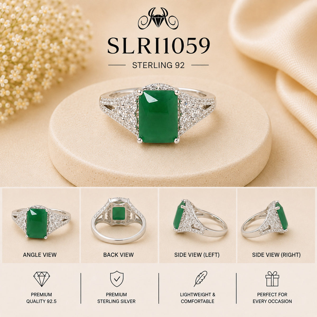 SLRI1059 Sterling Silver Ring collage