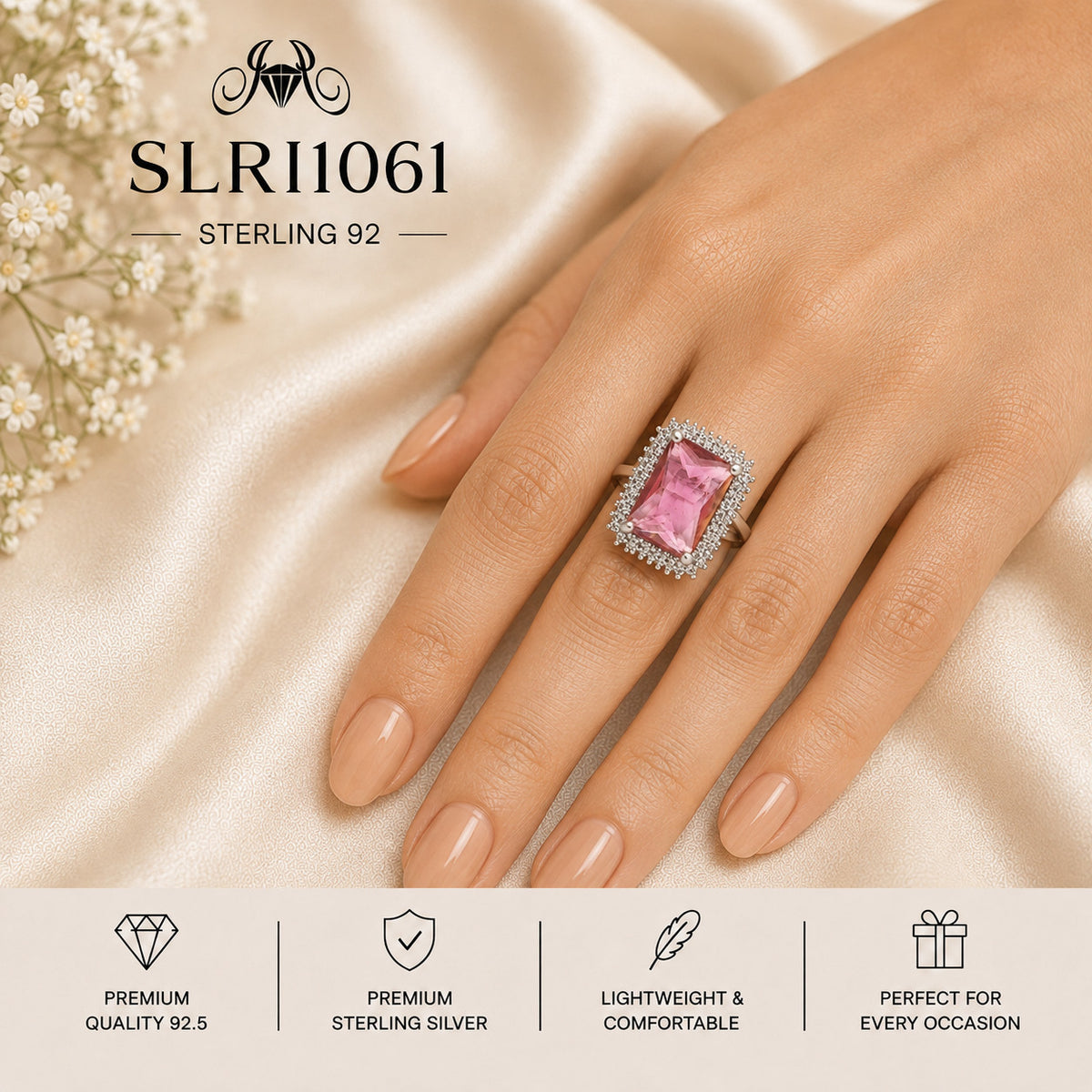SLRI1061 Sterling Silver Ring wearing