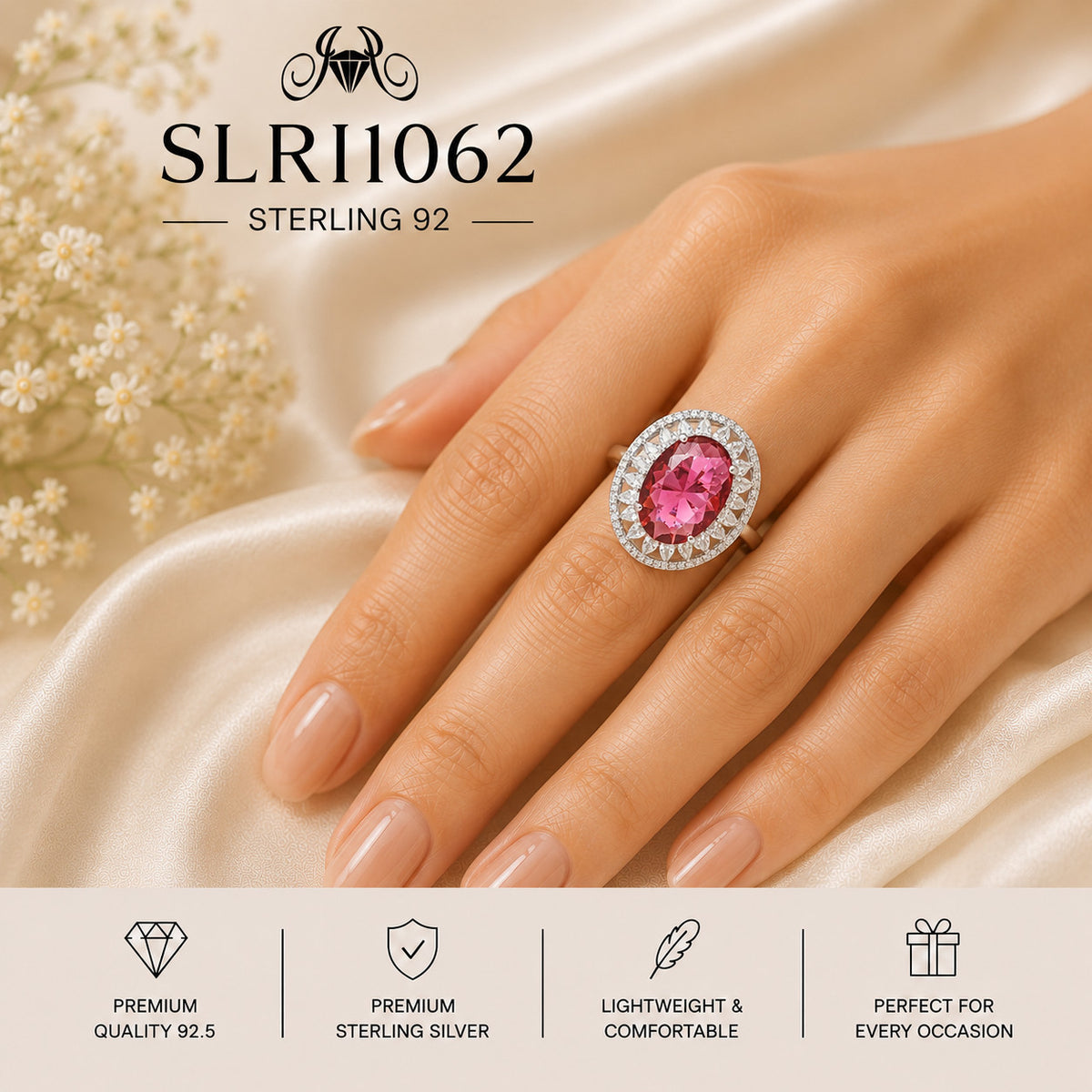 SLRI1062 Sterling Silver Ring wearing