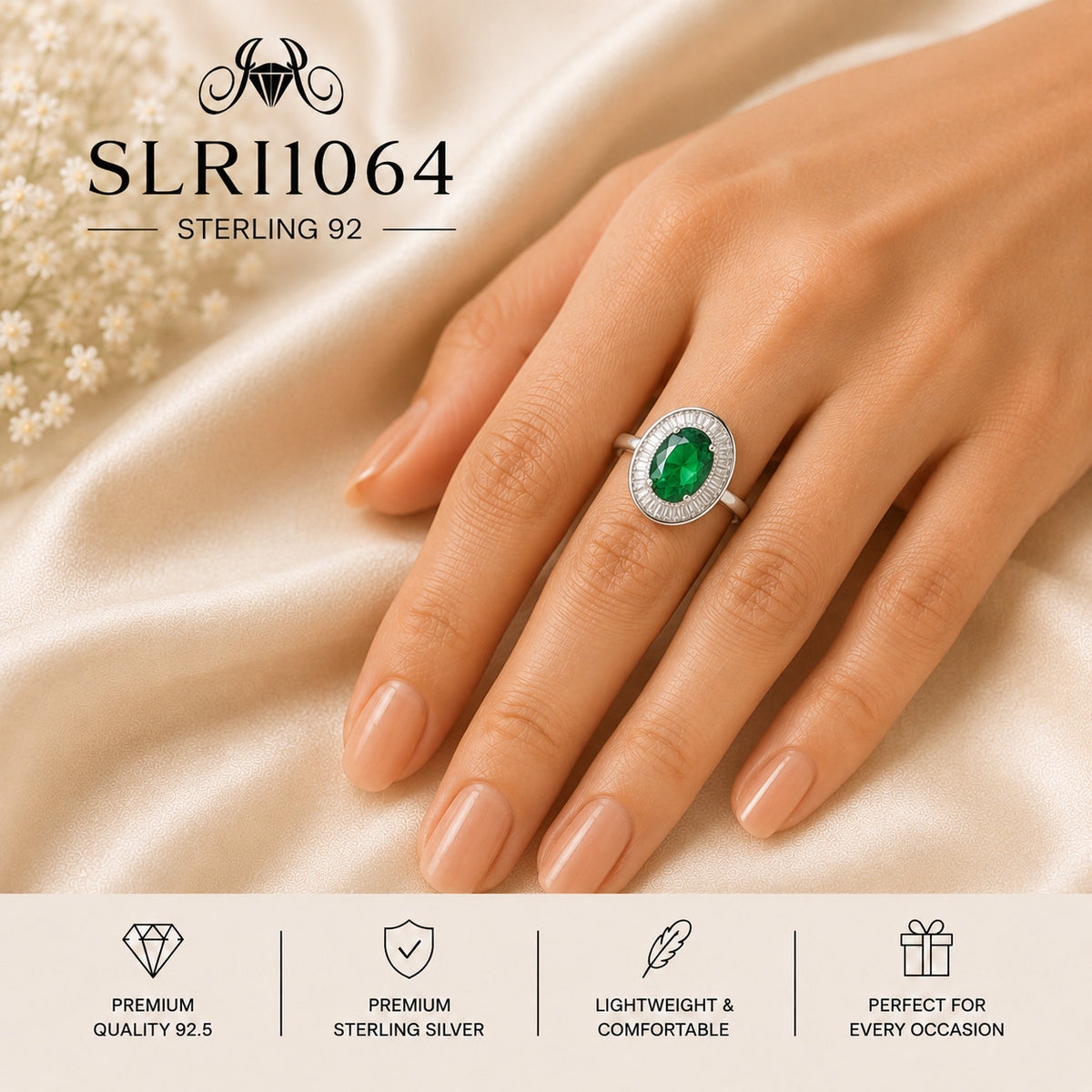 SLRI1064 Sterling Silver Ring wearing