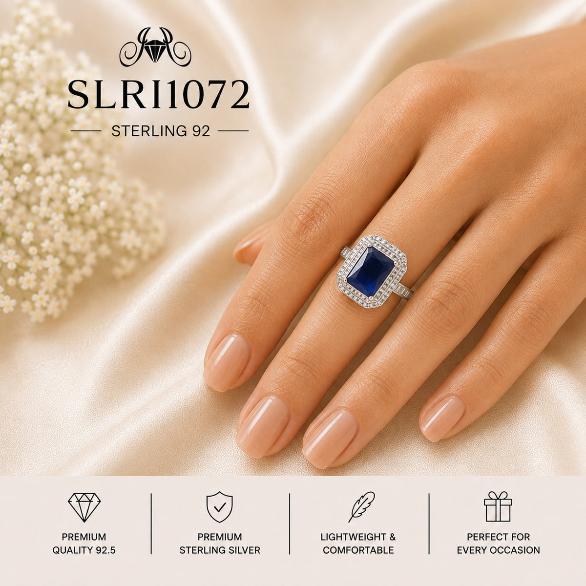 SLRI1072 Sterling Silver Ring wearing