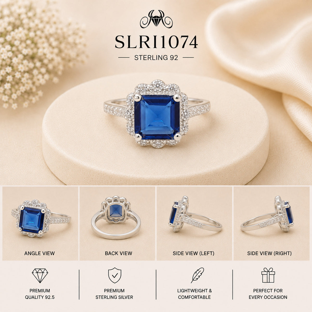 SLRI1074 Sterling Silver Ring collage