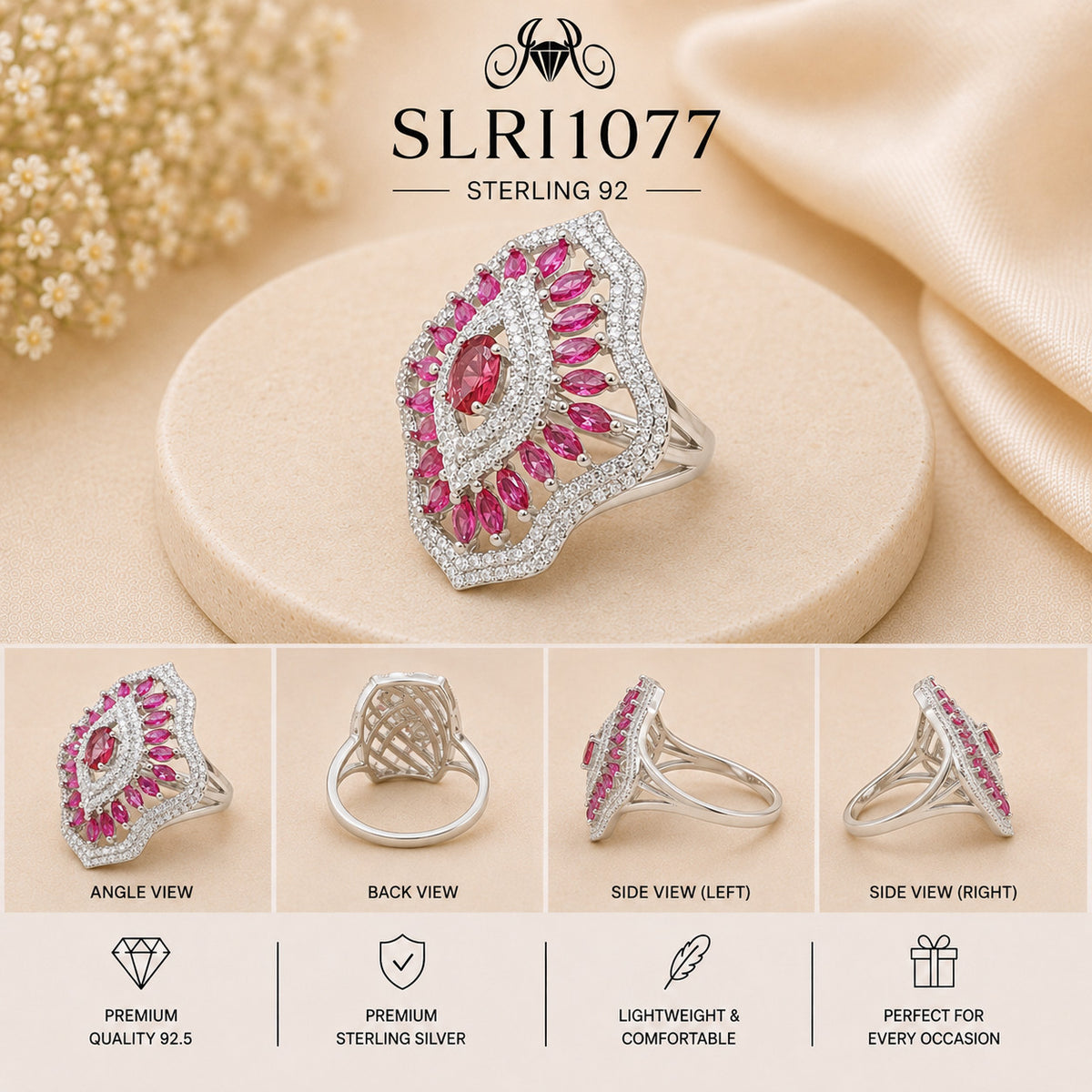 SLRI1077 Sterling Silver Ring collage