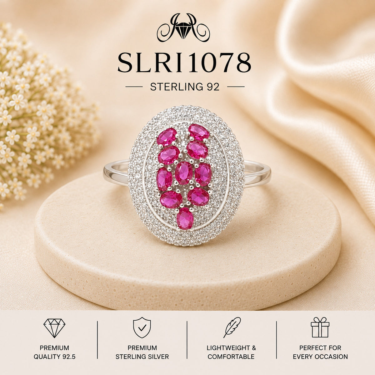 SLRI1078 Sterling Silver Ring portrait
