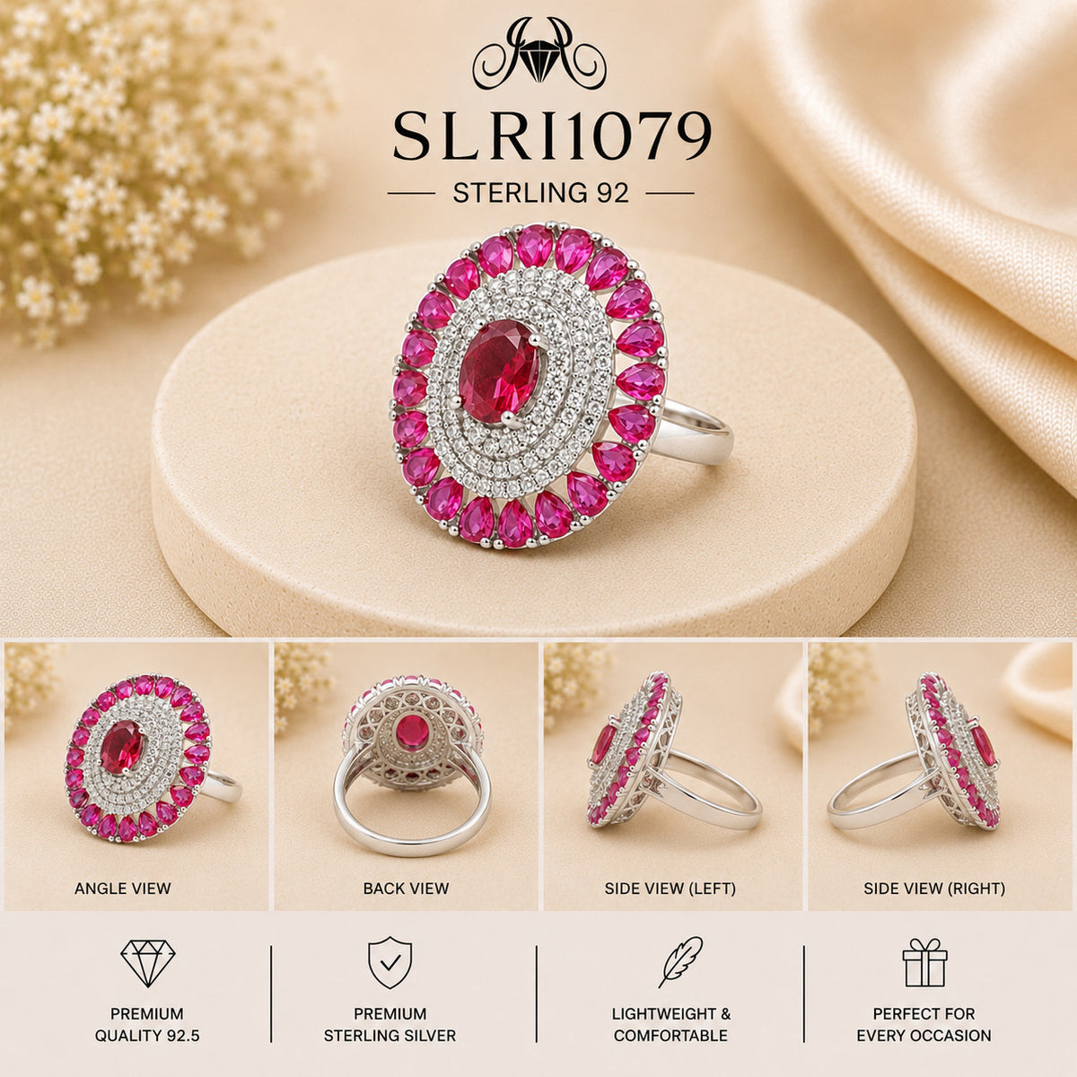 SLRI1079 Sterling Silver Ring collage