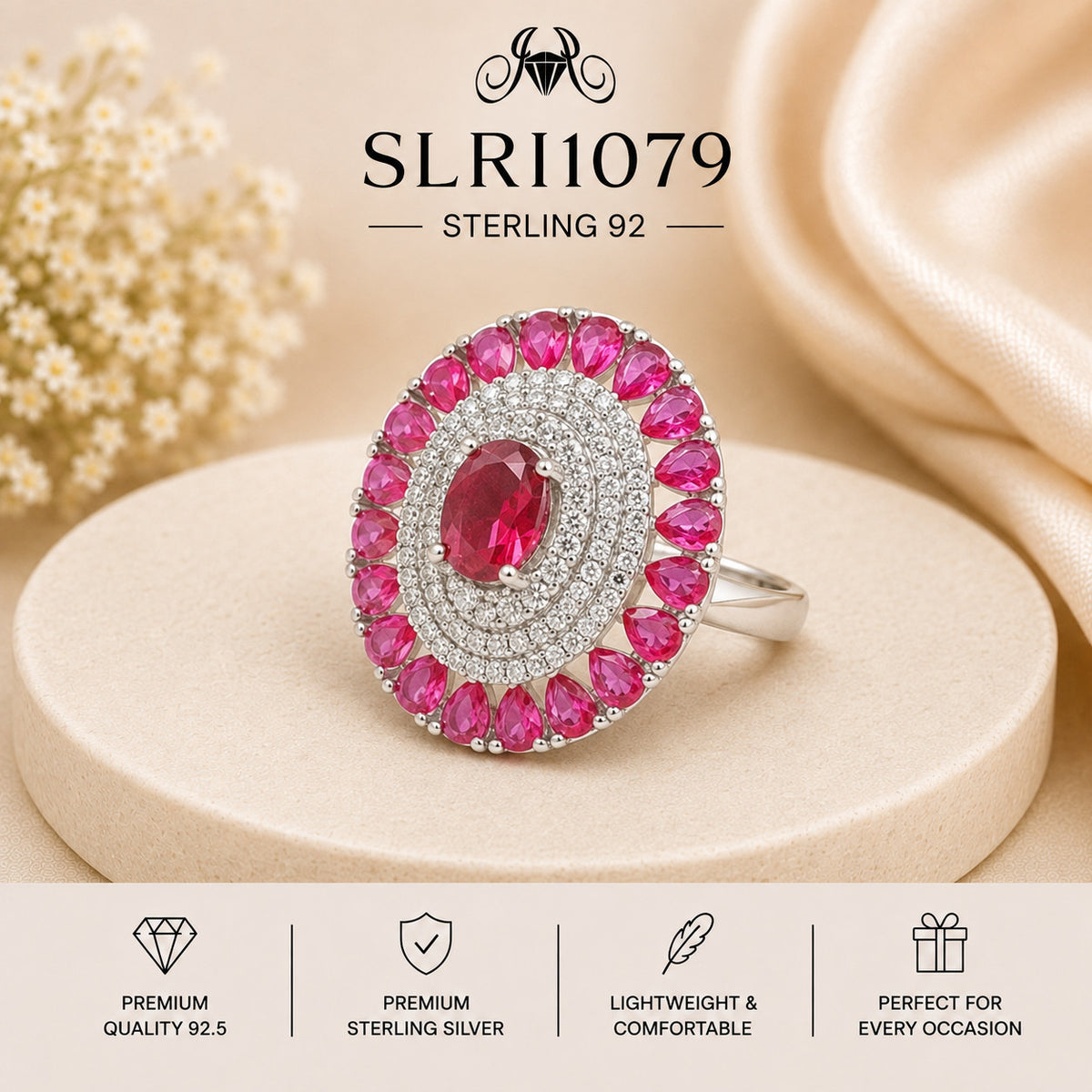 SLRI1079 Sterling Silver Ring portrait