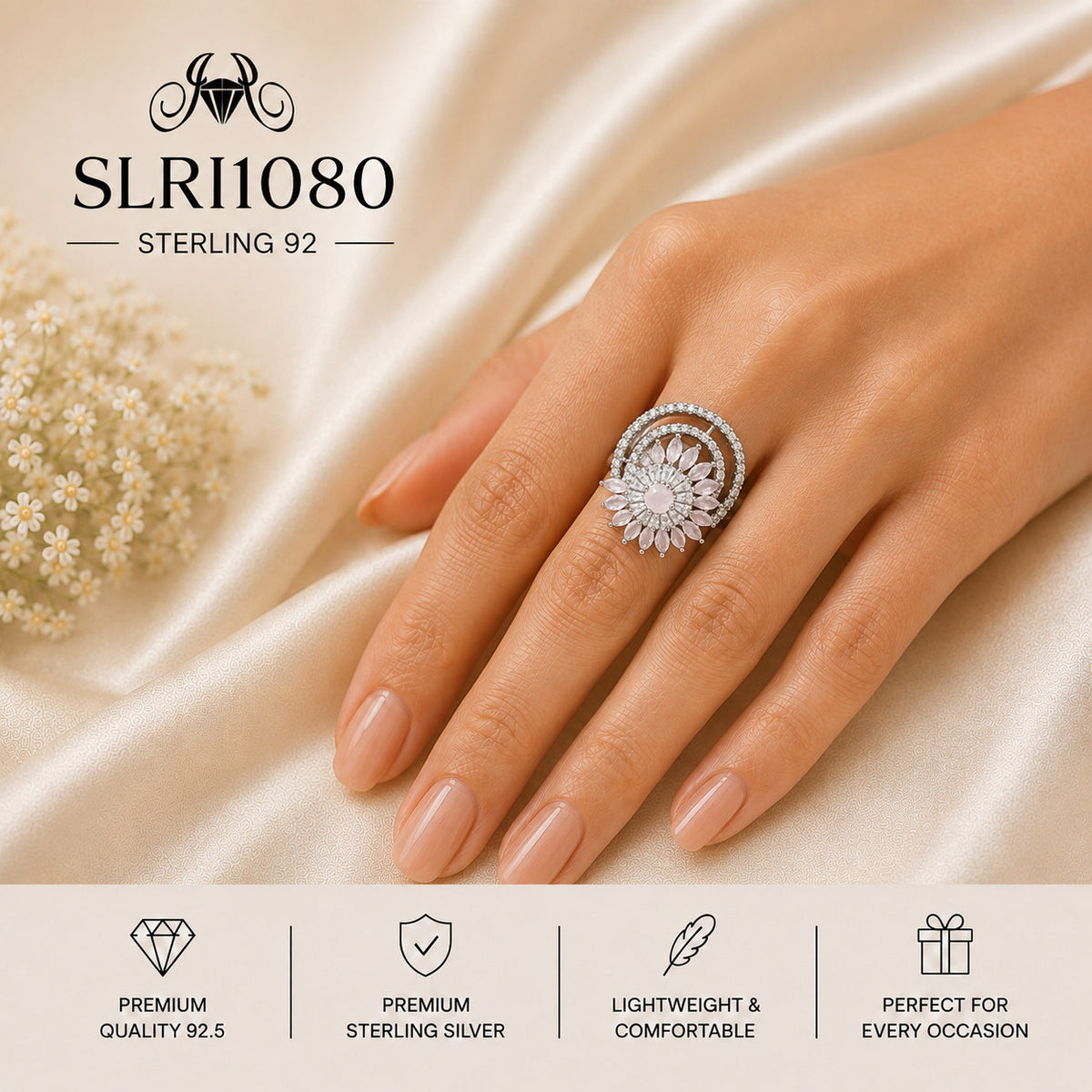 SLRI1080 Sterling Silver Ring wearing