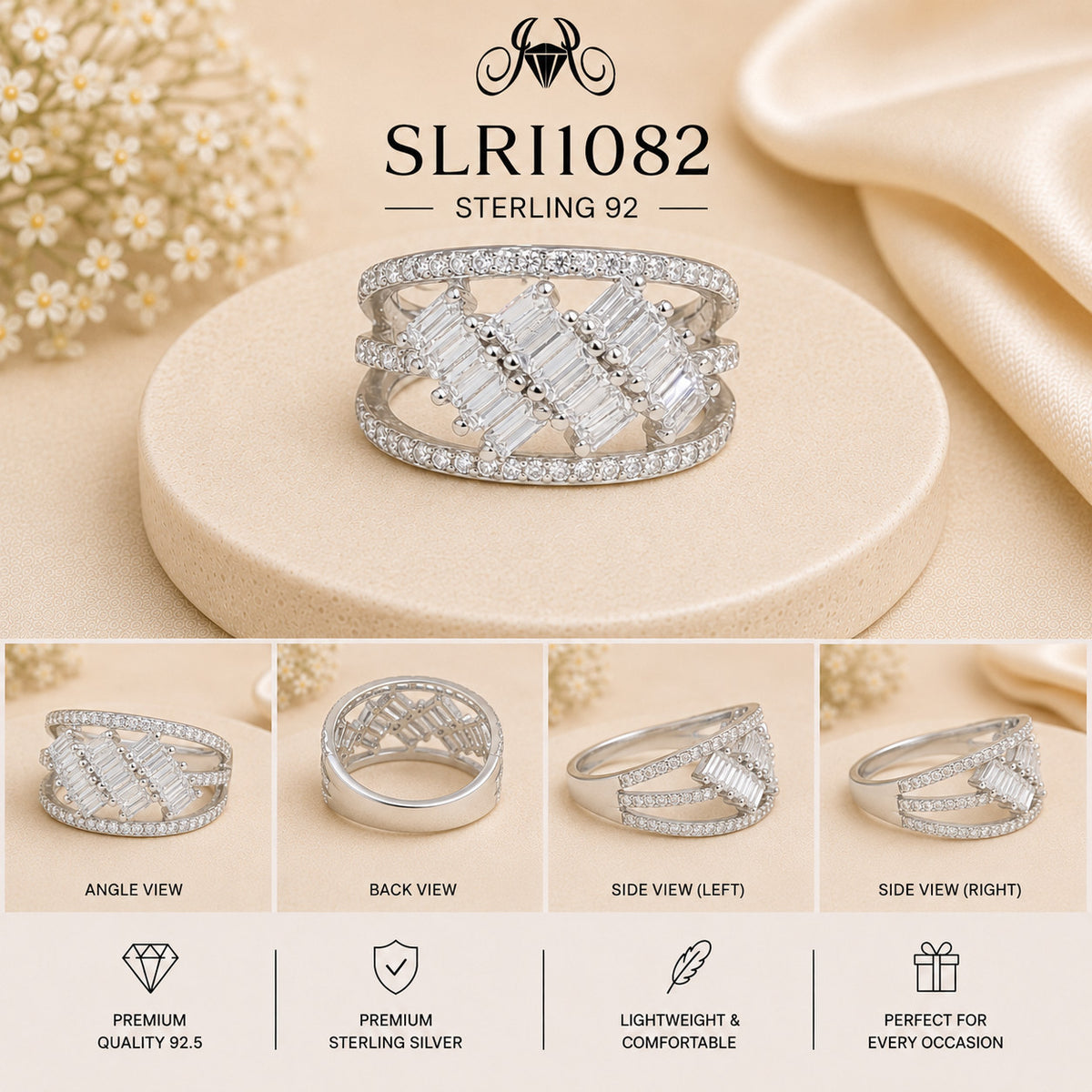 SLRI1082 Sterling Silver Ring collage