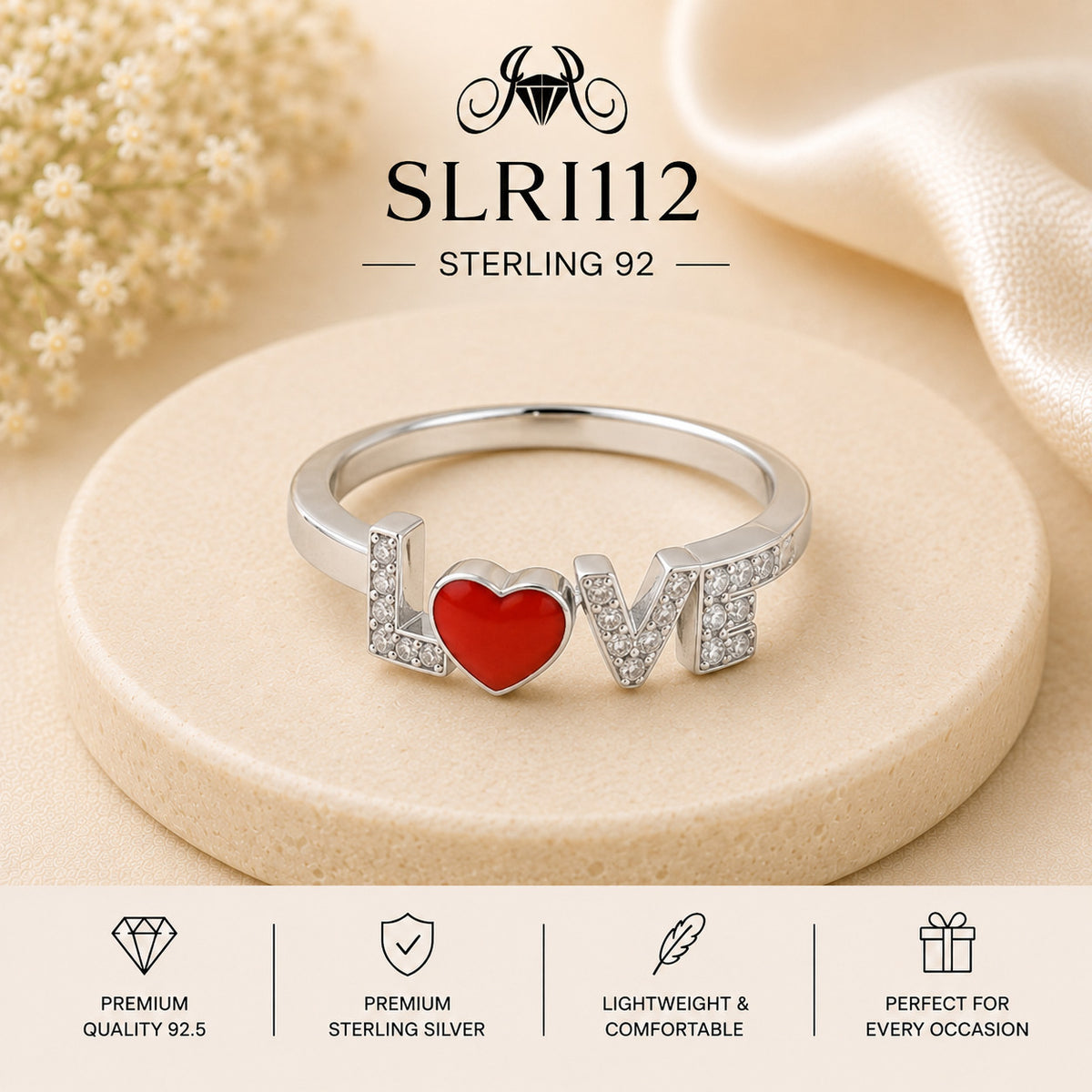 SLRI112 Sterling Silver Ring Portrait