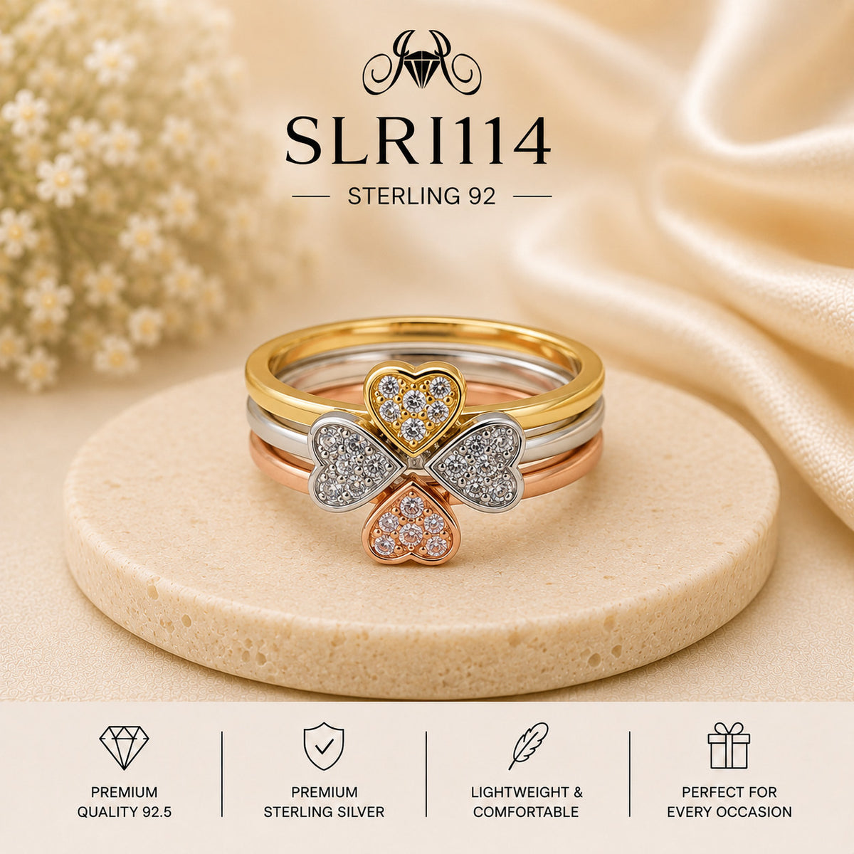 SLRI114 Sterling Silver Ring Portrait